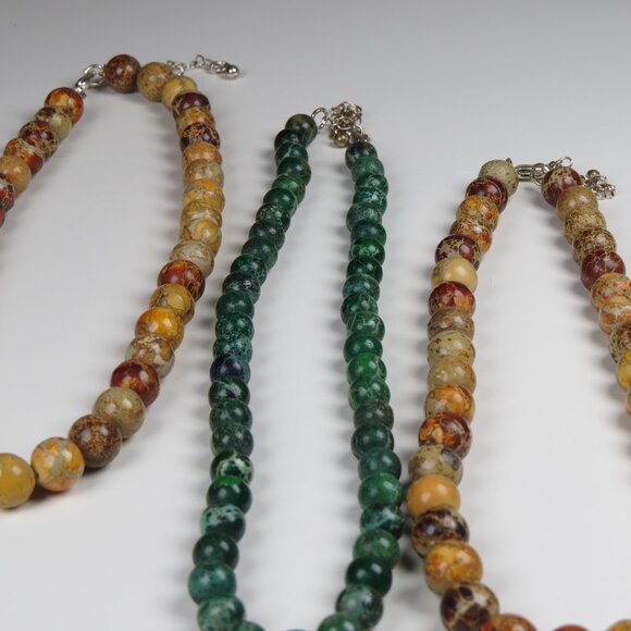 Jasper Necklaces x3 Pieces Lot Sale.